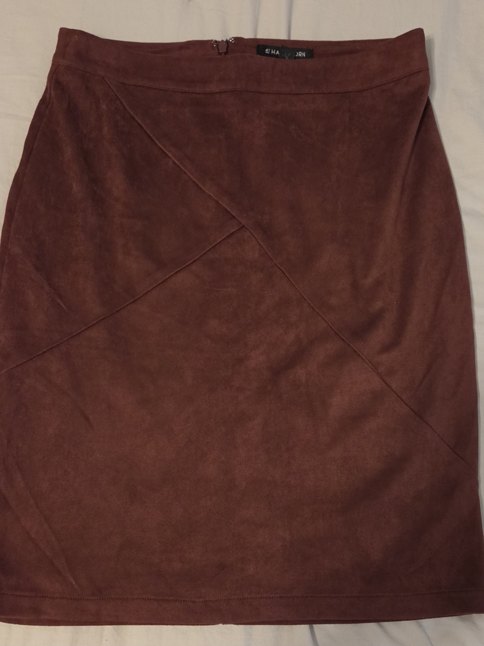 41 Hawthorn Stitch Fix Marquetta Faux Suede Skirt Burgundy M